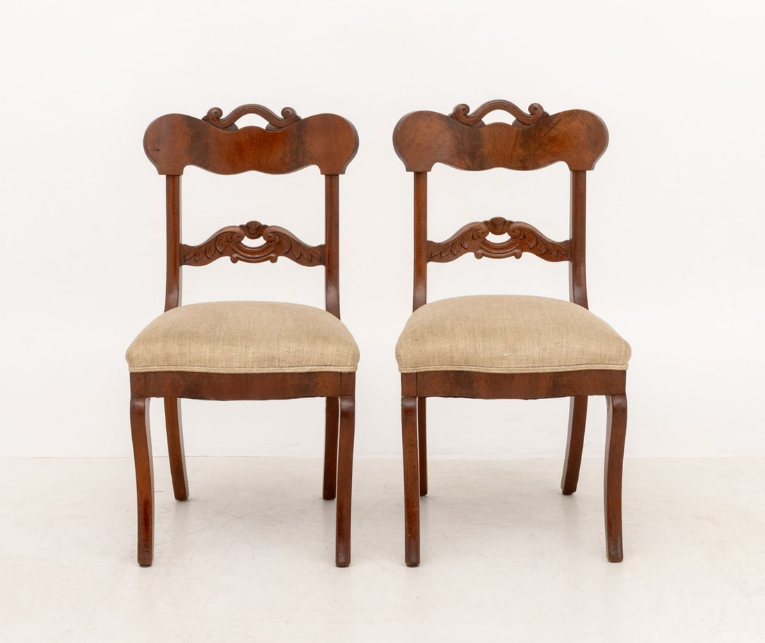 American Classical Style Mahogany Chairs, Pair - 2