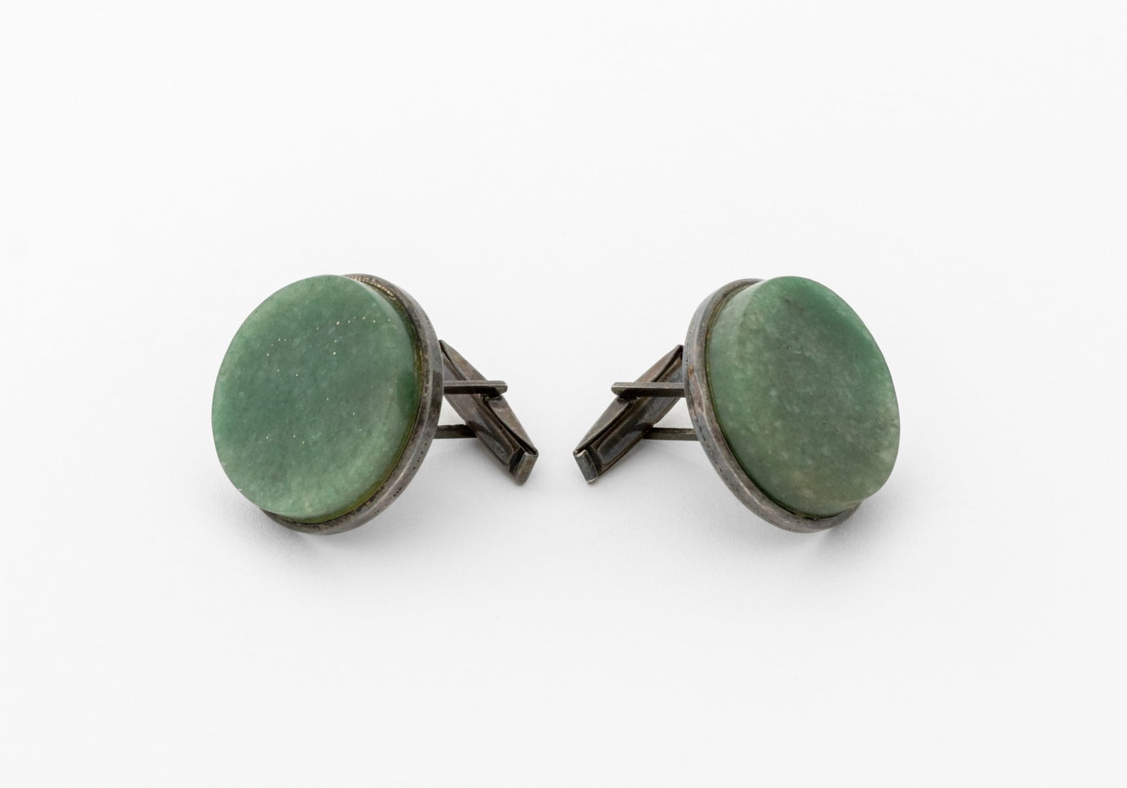Sterling Silver Jade Cufflinks - 2