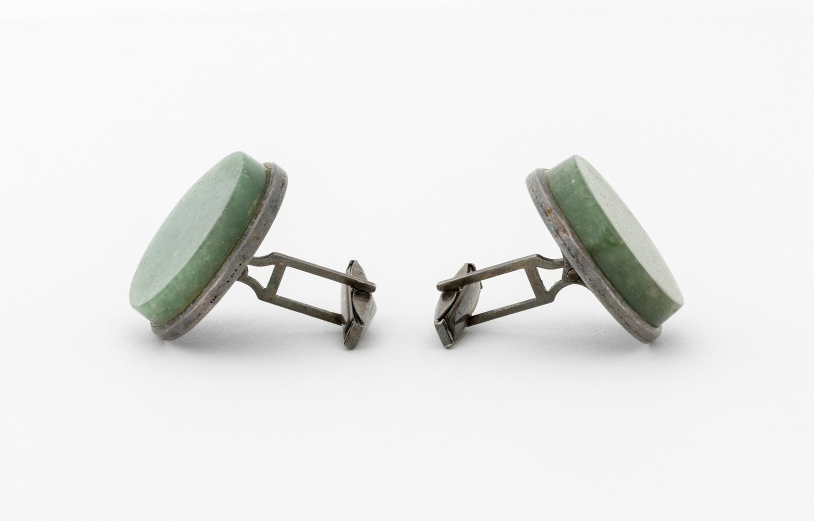 Sterling Silver Jade Cufflinks - 4