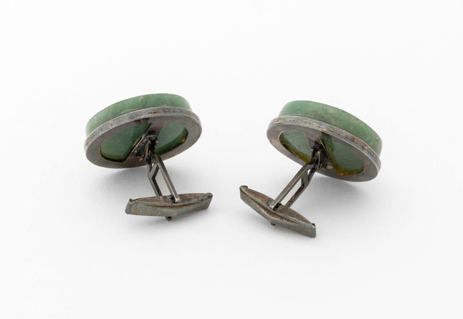 Sterling Silver Jade Cufflinks - 5