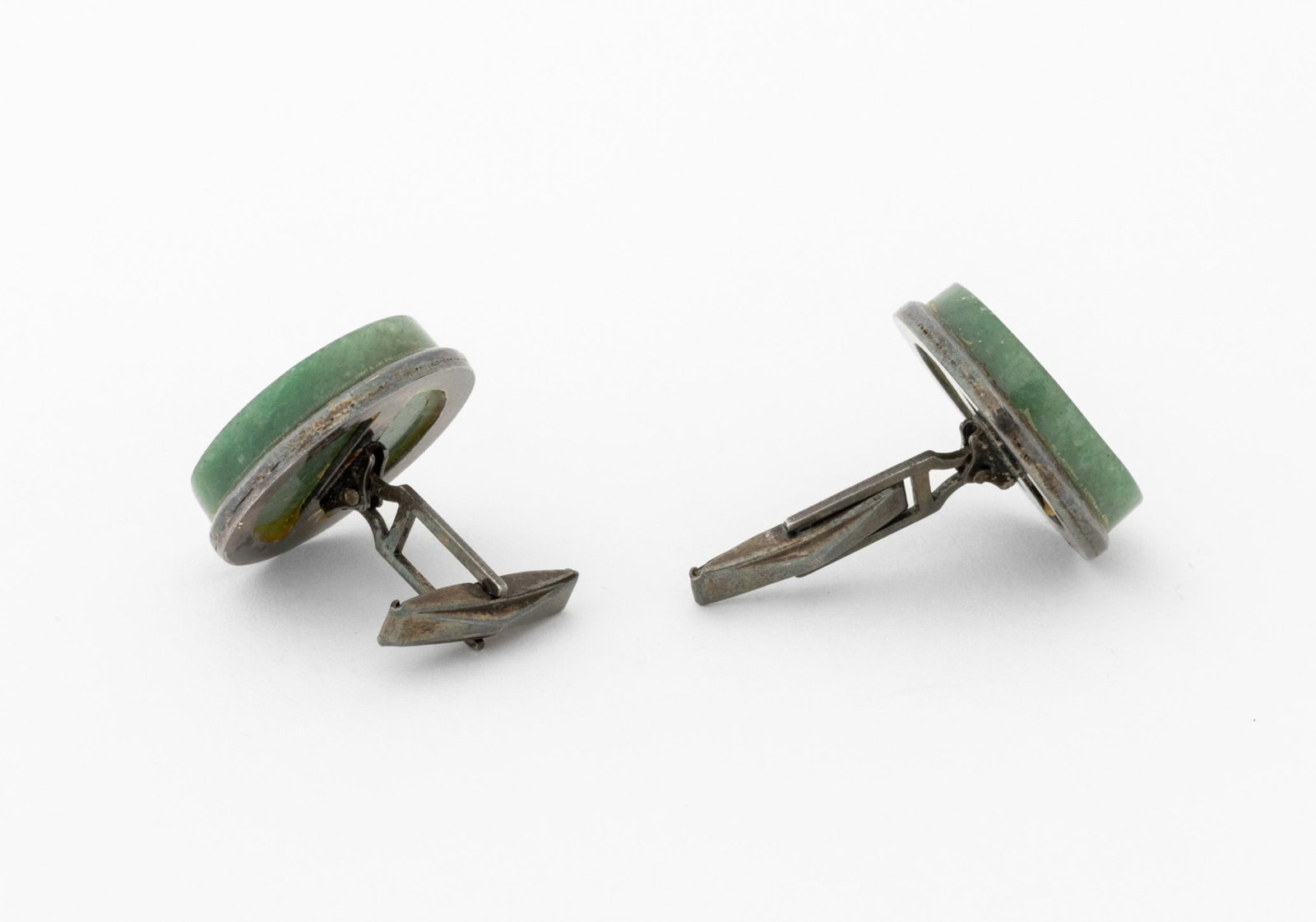 Sterling Silver Jade Cufflinks - 6