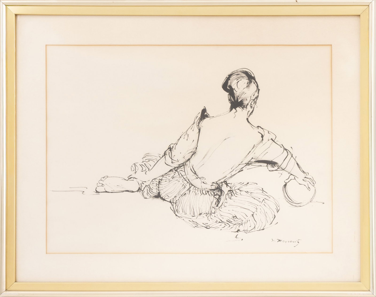 Herbert Meyerowitz Figure Studies Ink, Pair - 10