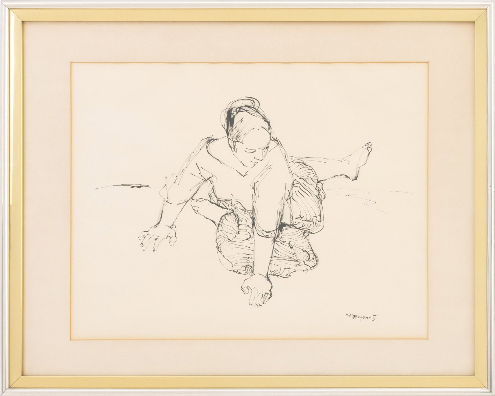 Herbert Meyerowitz Figure Studies Ink, Pair - 2