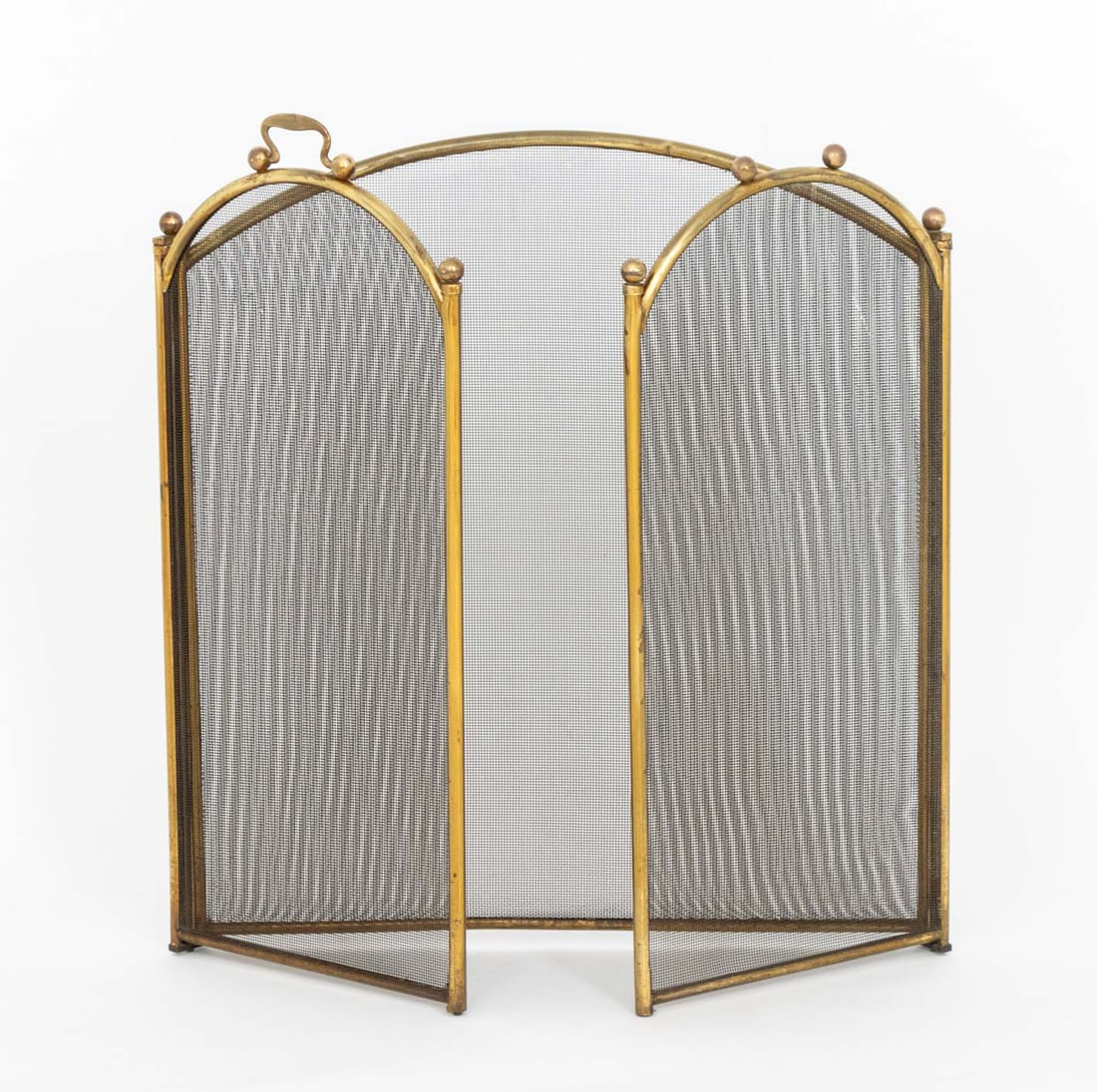 Brass Framed Three-Panel Folding Firescreen - 6