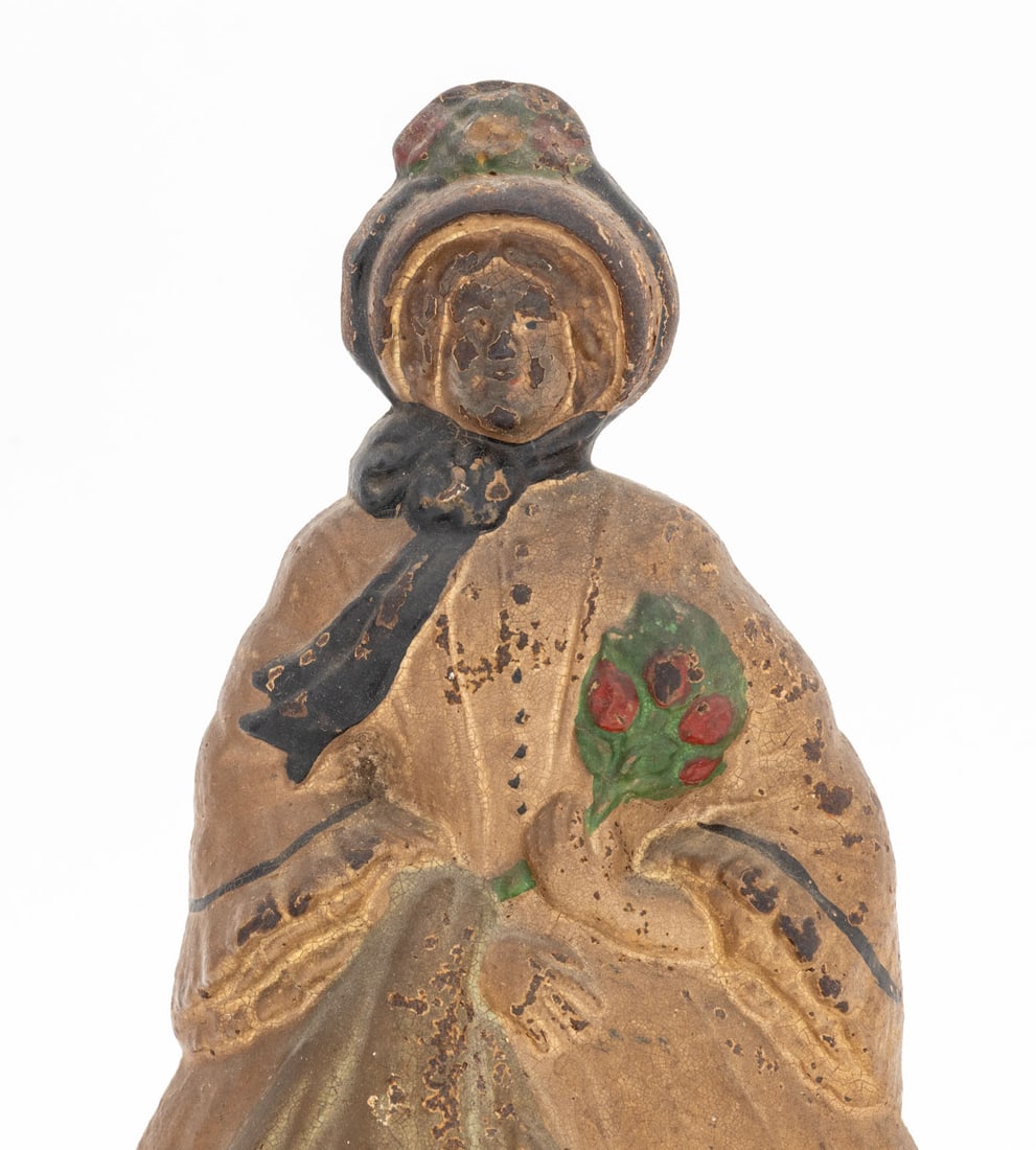 Vintage Painted Cast Iron Figural Door Stop - 2