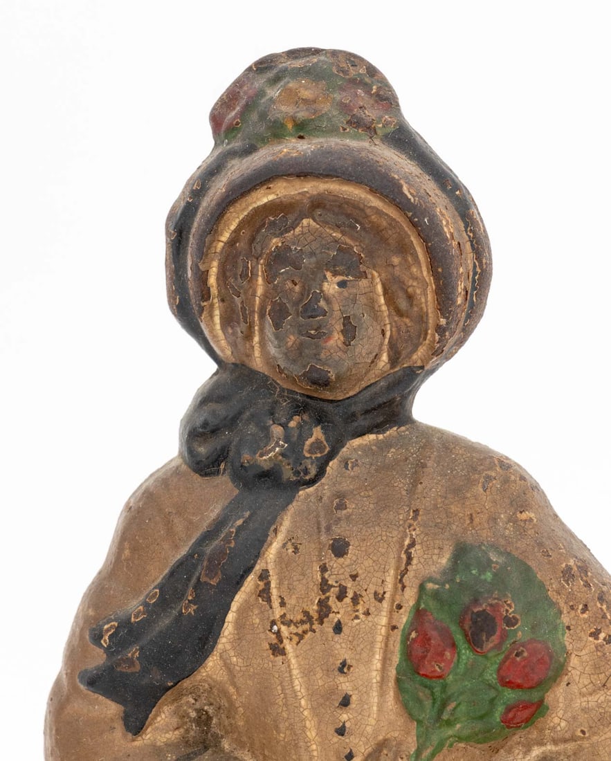 Vintage Painted Cast Iron Figural Door Stop - 4