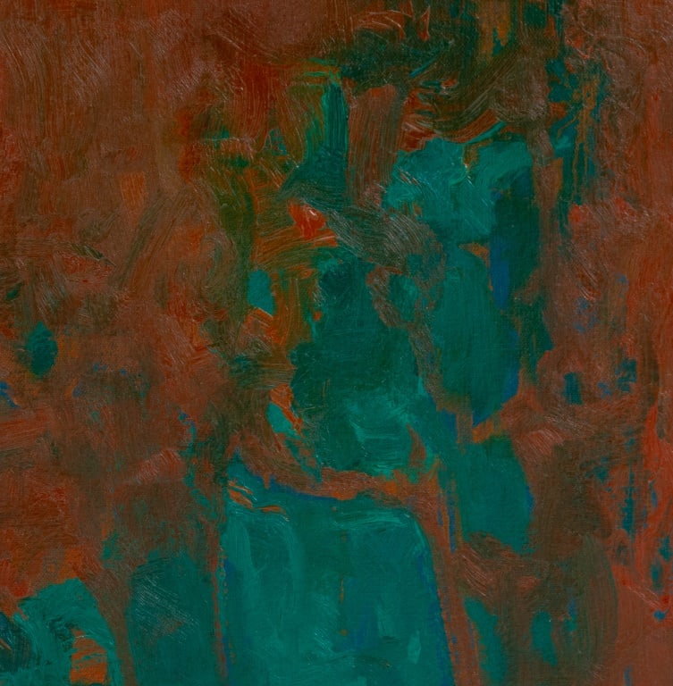 Robert O'Meara Abstract Composition in Maroon Oil - 2