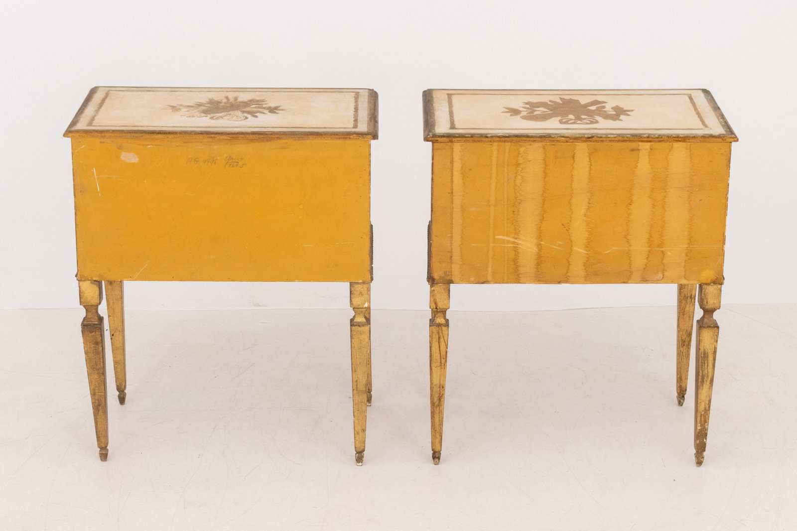 Louis XVI Style Distressed Side Tables, Pair - 10