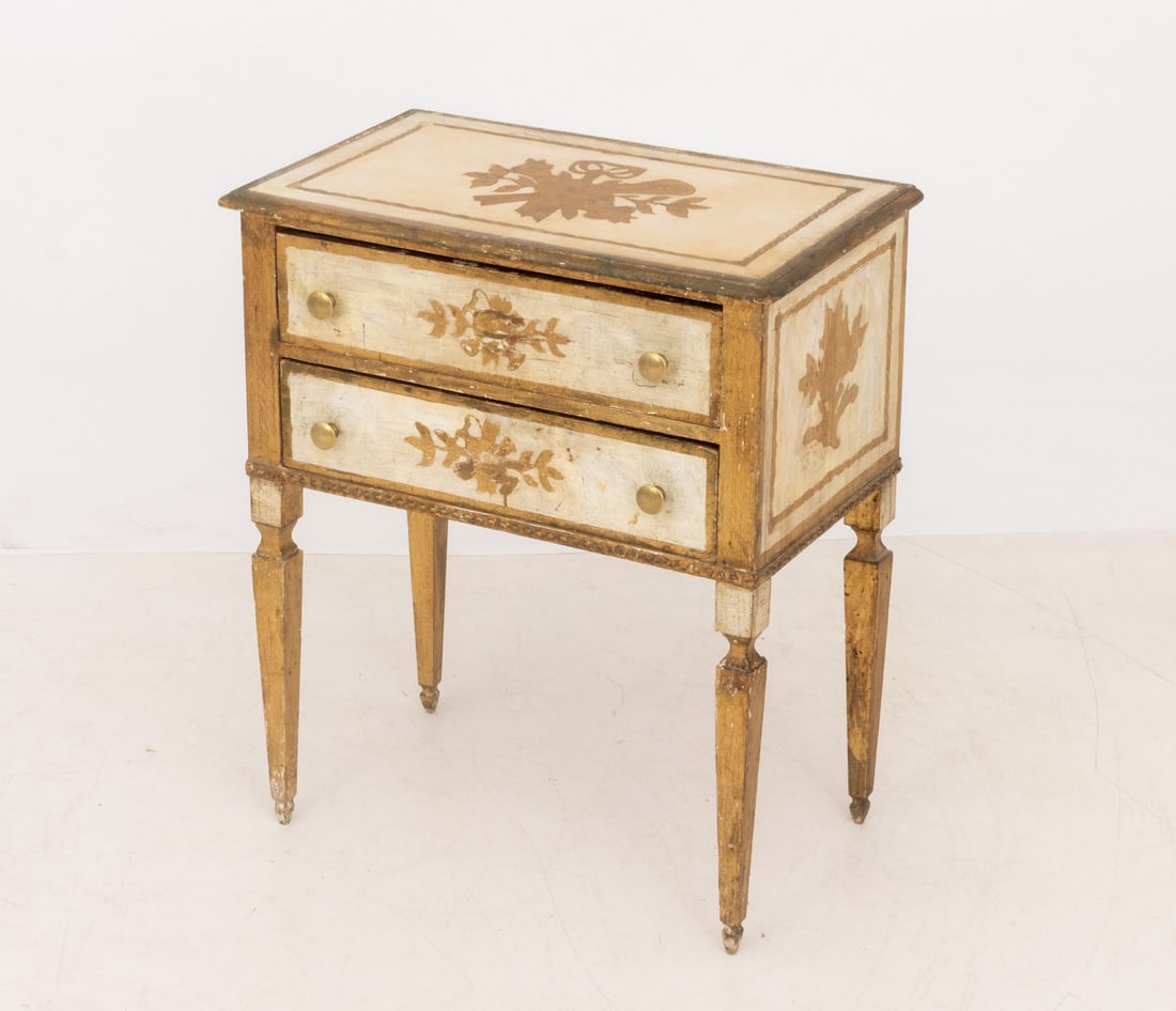 Louis XVI Style Distressed Side Tables, Pair - 3