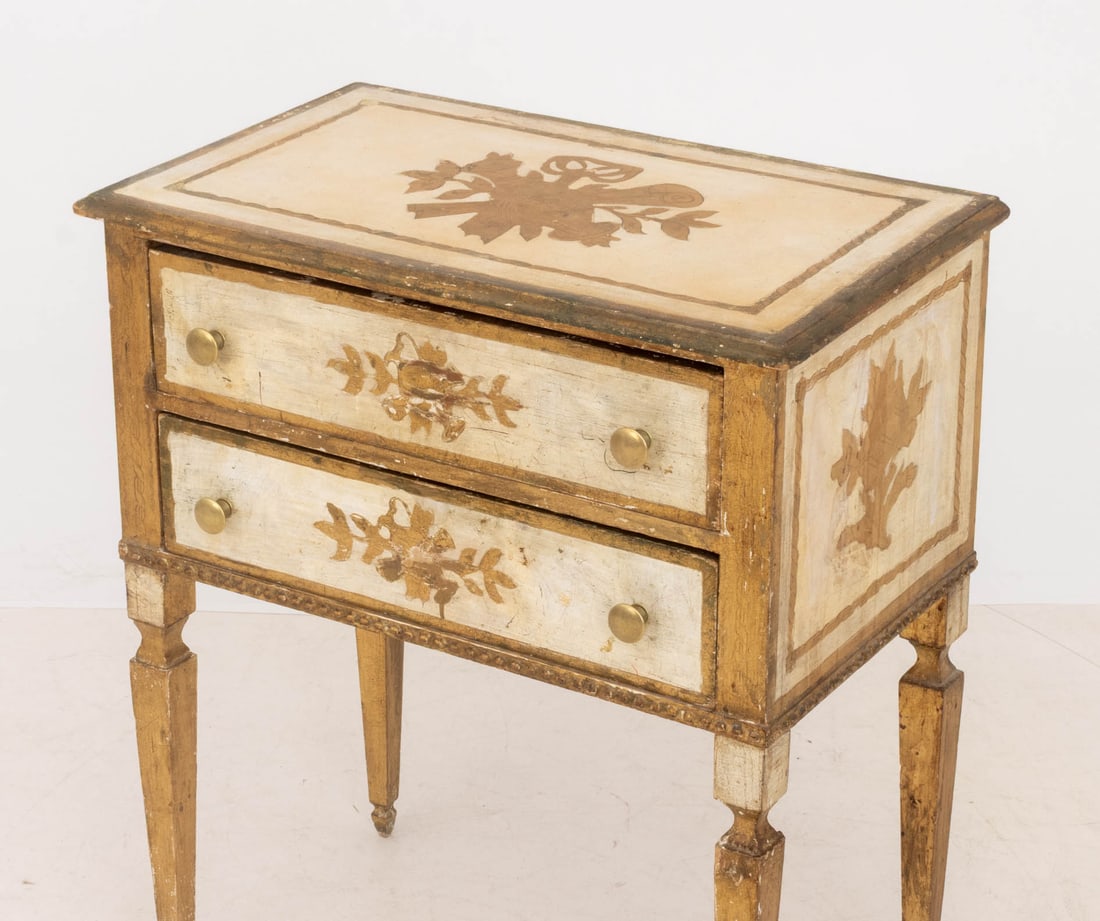 Louis XVI Style Distressed Side Tables, Pair - 4