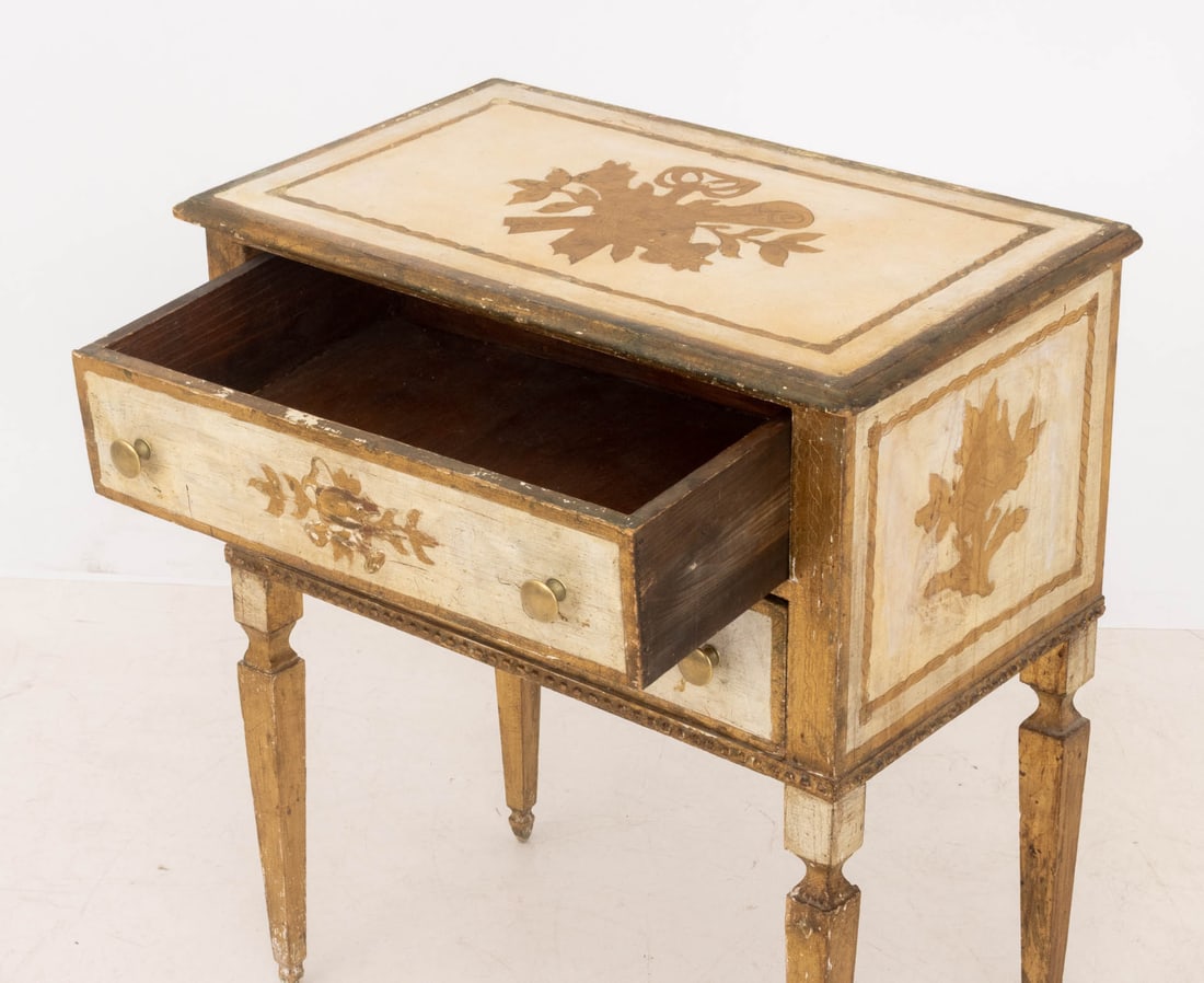 Louis XVI Style Distressed Side Tables, Pair - 5