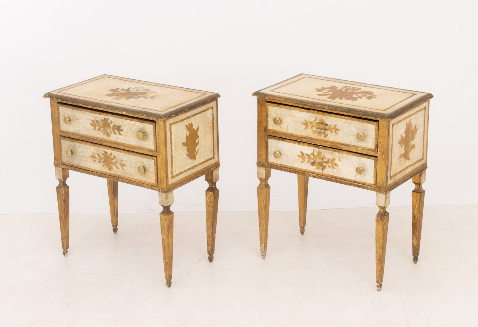 Louis XVI Style Distressed Side Tables, Pair - 6