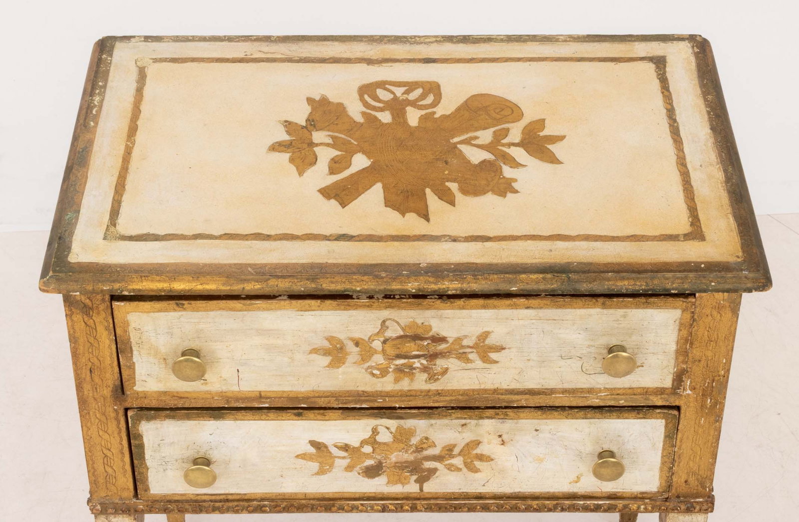 Louis XVI Style Distressed Side Tables, Pair - 7