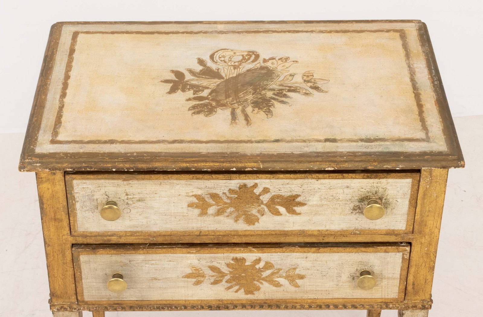 Louis XVI Style Distressed Side Tables, Pair - 8