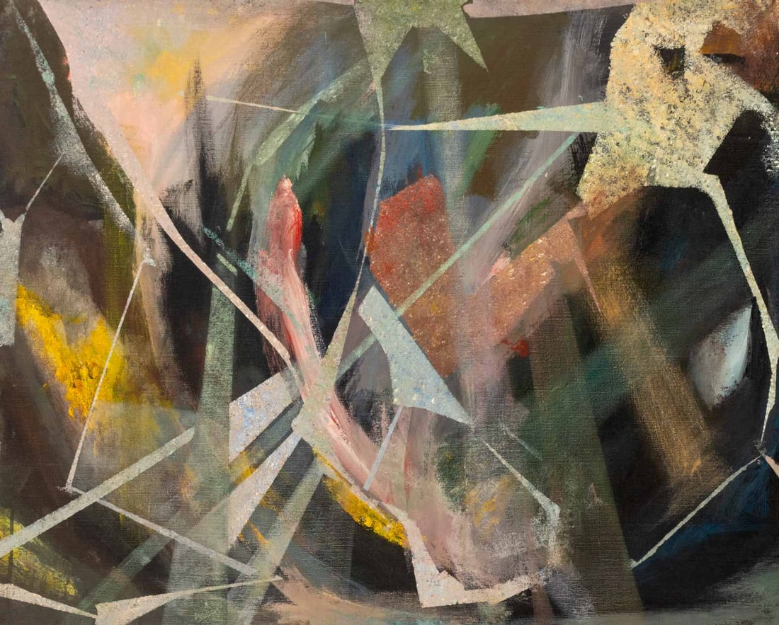 Fritz Bonner Trapezoidal Form Acrylic on Canvas - 2