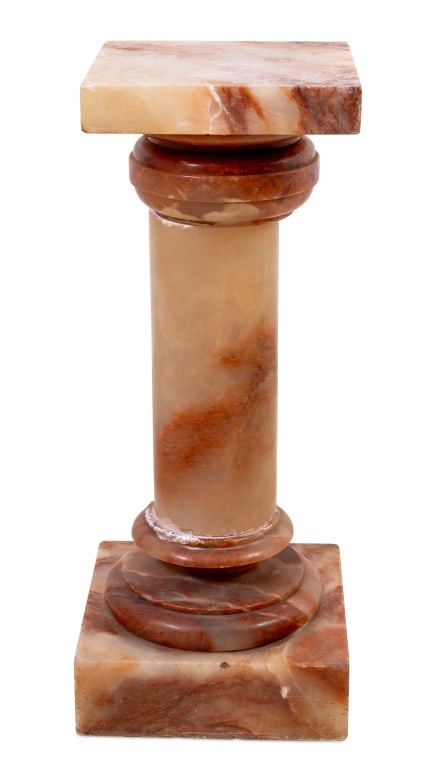 French Red Alabaster Revolving Pedestal - 2