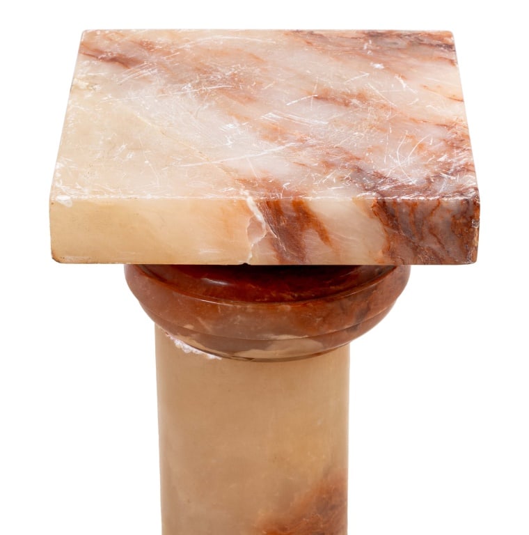 French Red Alabaster Revolving Pedestal - 3