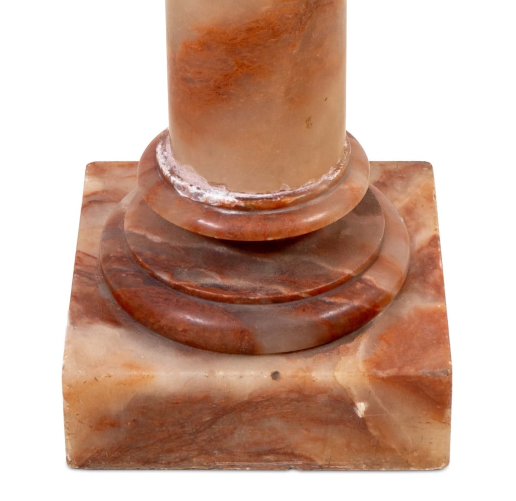 French Red Alabaster Revolving Pedestal - 4