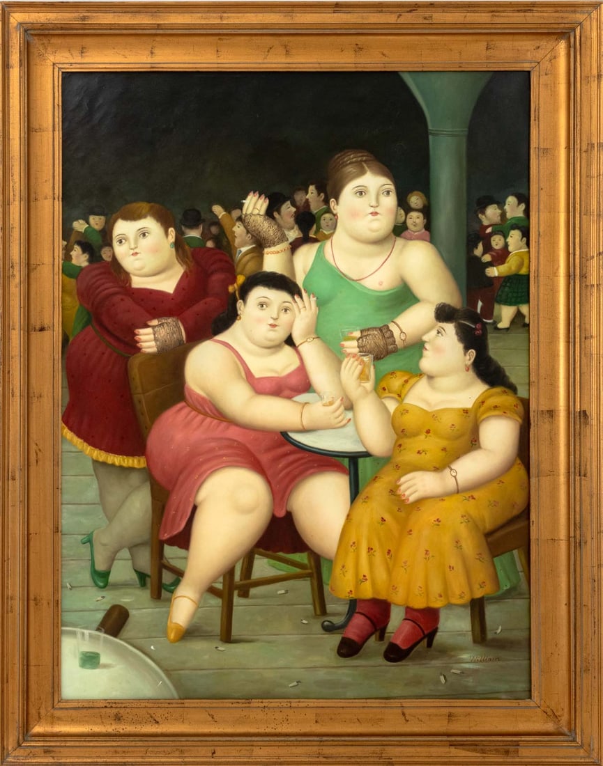 After Fernando Botero "Four Women" Oil on Canvas (1 of 10)
