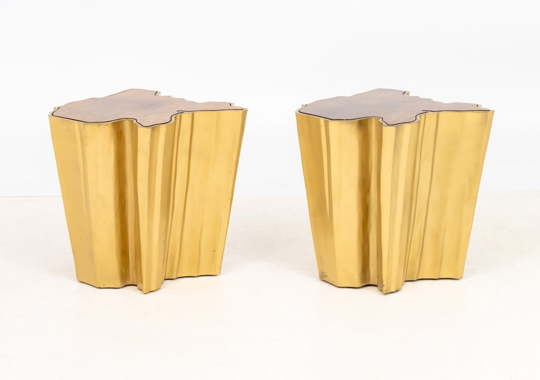 Brabbu "Sequoia" Side Tables, Pair - 2