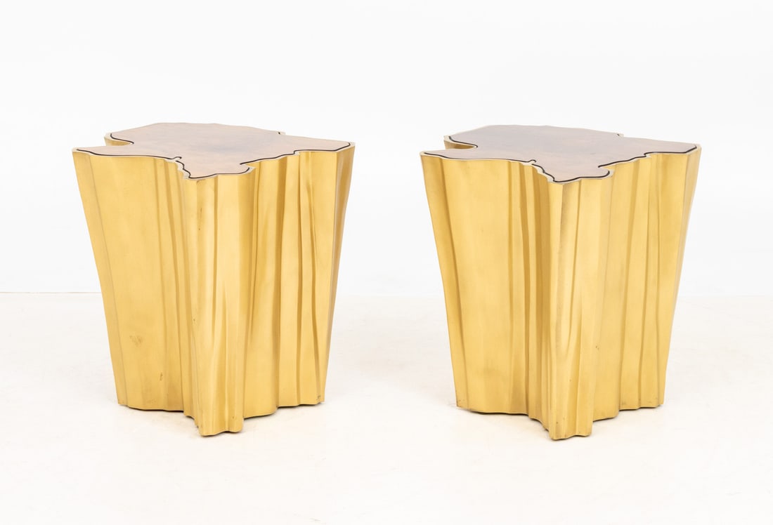 Brabbu "Sequoia" Side Tables, Pair - 5