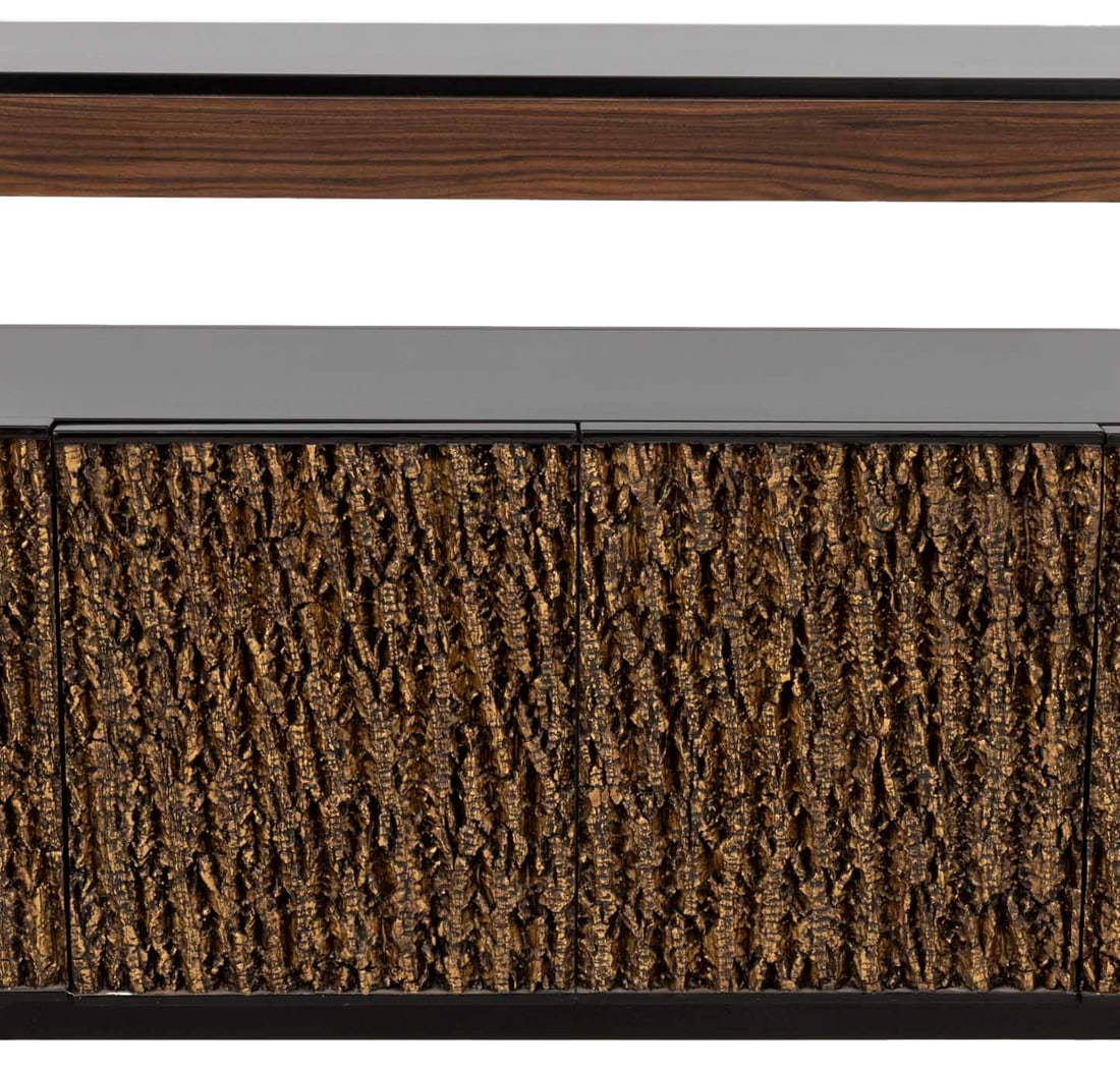 Contemporary Mahogany Waterfall Credenza - 5