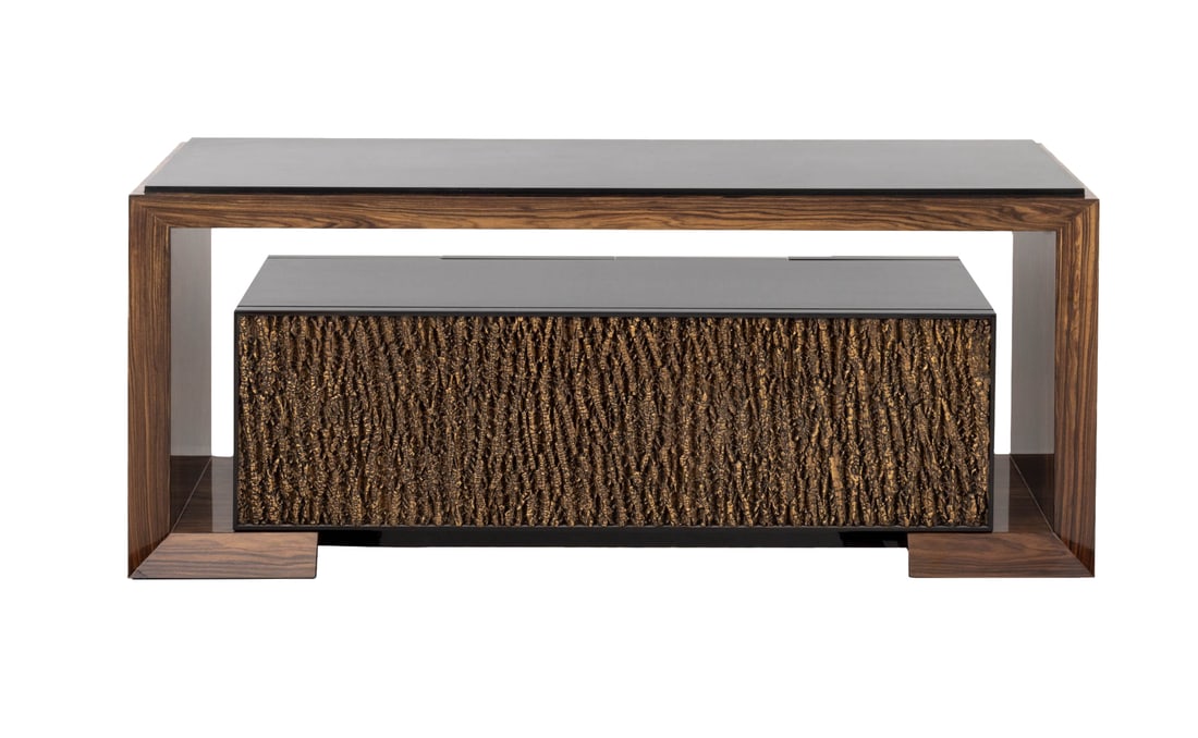 Contemporary Mahogany Waterfall Credenza - 8