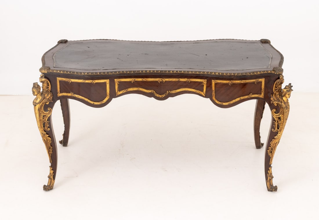 Louis XV Style Gilt Metal and Mahogany Bureau Plat - 12