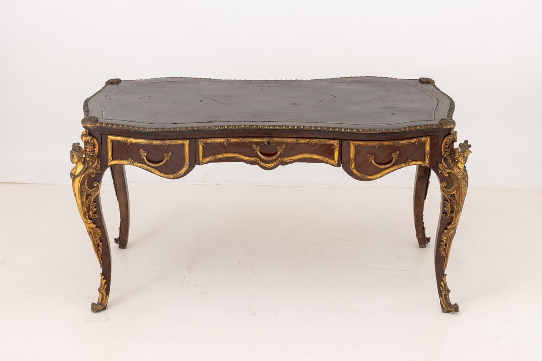 Louis XV Style Gilt Metal and Mahogany Bureau Plat - 2