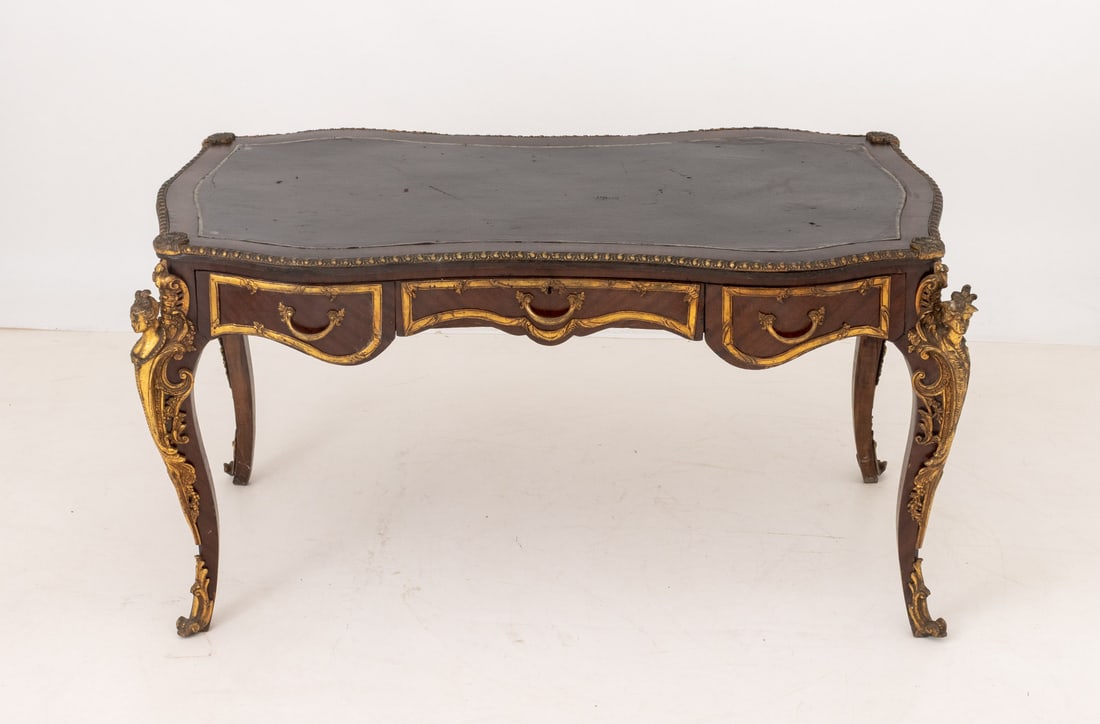 Louis XV Style Gilt Metal and Mahogany Bureau Plat - 3