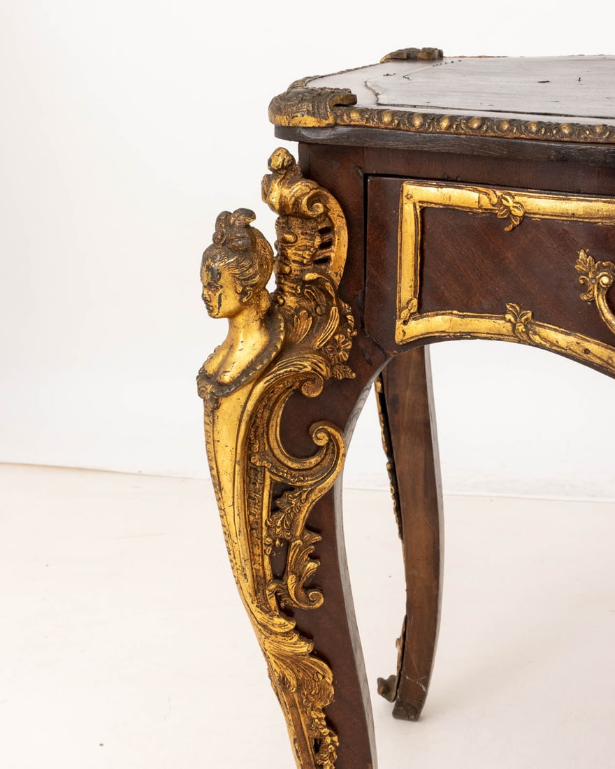 Louis XV Style Gilt Metal and Mahogany Bureau Plat - 5