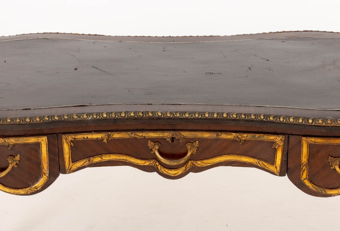 Louis XV Style Gilt Metal and Mahogany Bureau Plat - 6