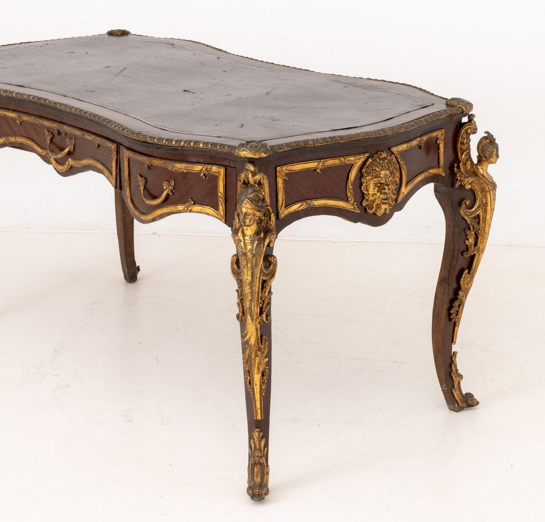 Louis XV Style Gilt Metal and Mahogany Bureau Plat - 8