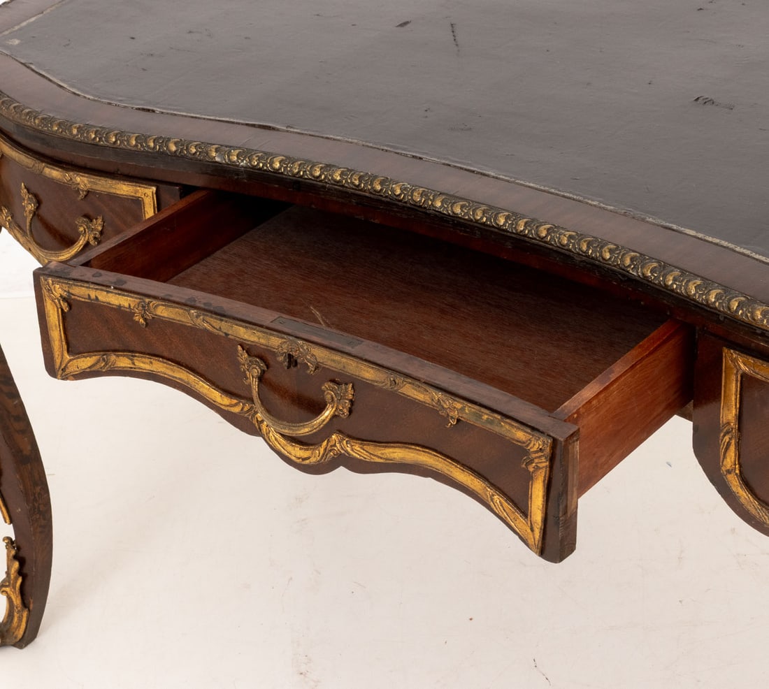 Louis XV Style Gilt Metal and Mahogany Bureau Plat - 9