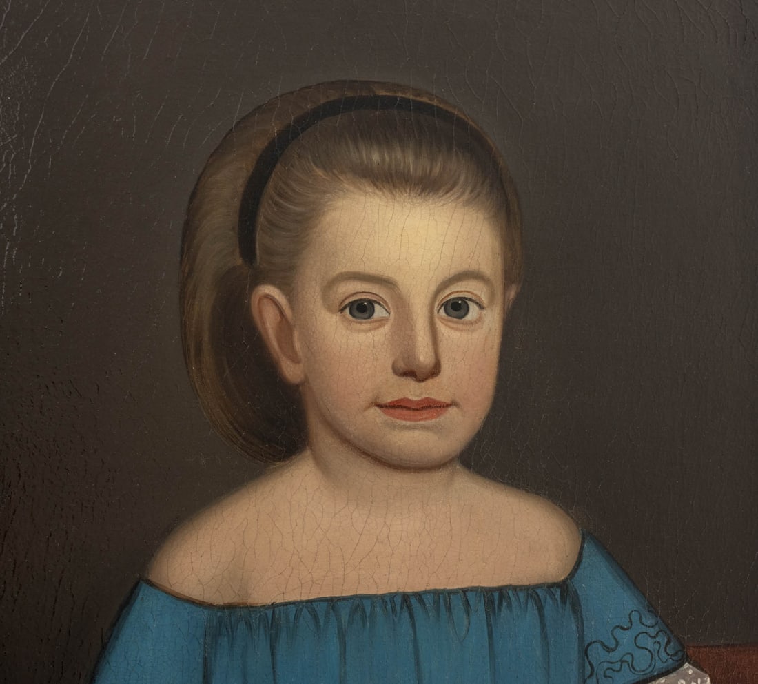 American School Portrait of a Girl Oil, 19th C. - 3