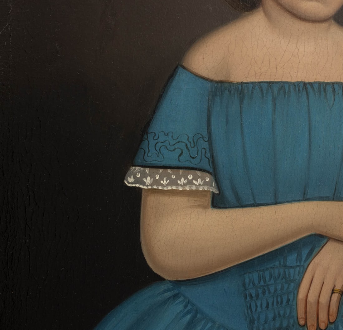 American School Portrait of a Girl Oil, 19th C. - 4