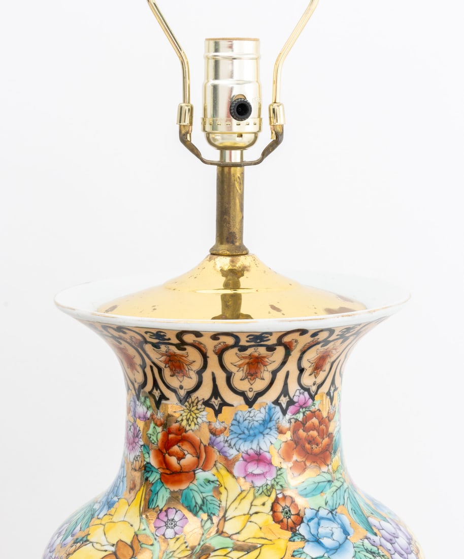 Chinese Millefleur Porcelain Vases as Lamps, Pair - 8