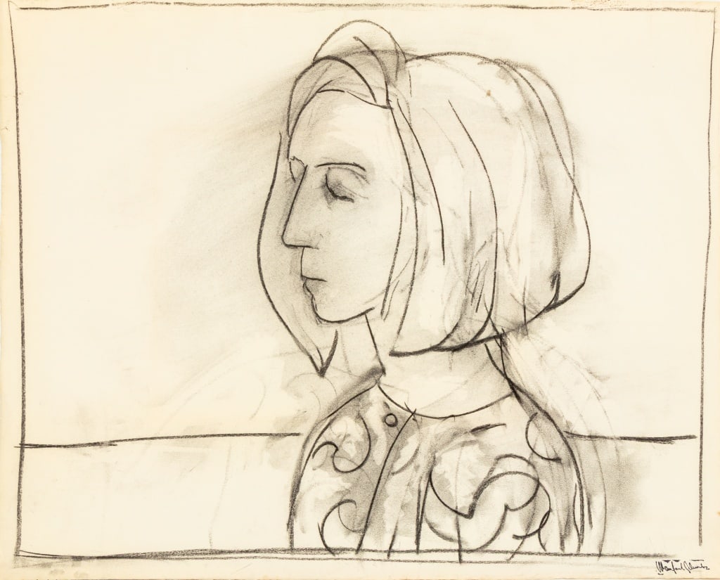 Manfred Schwartz Portrait of Anne Sager Charcoal (1 of 6)