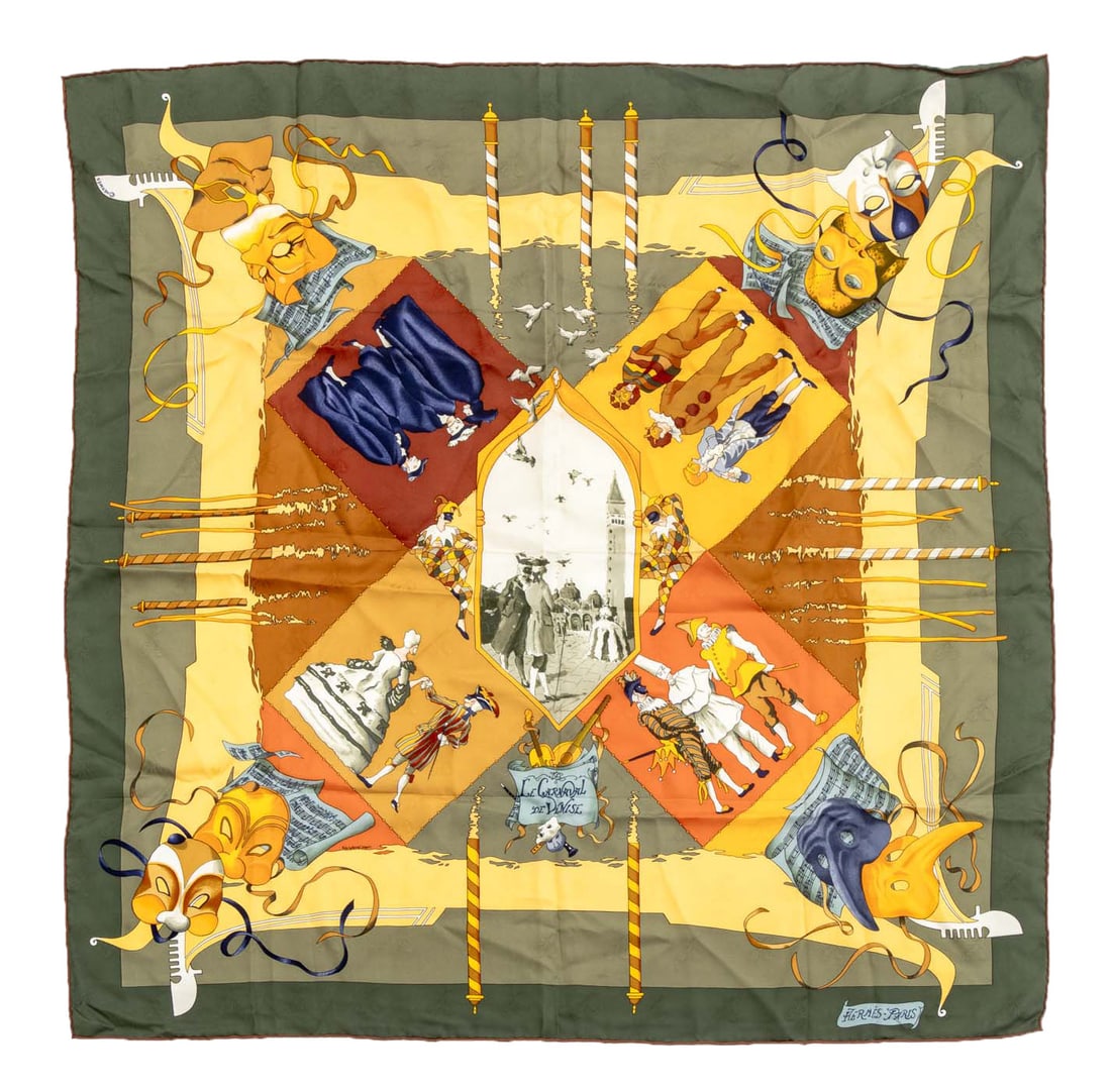 Hermes "Le Carnaval de Venise" Silk Twill Scarf (1 of 8)