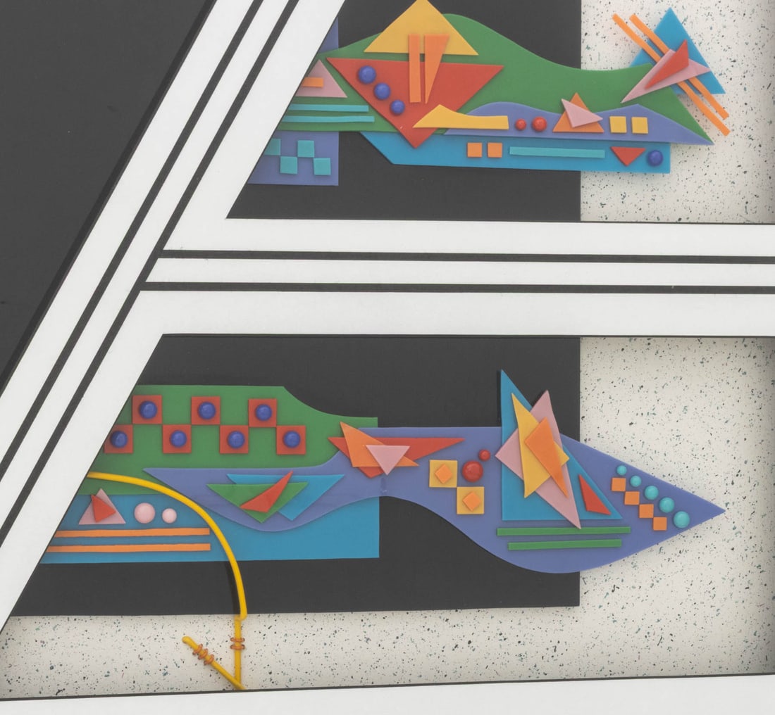 Illegibly Signed Postmodern Assemblage, ca. 1985 - 9