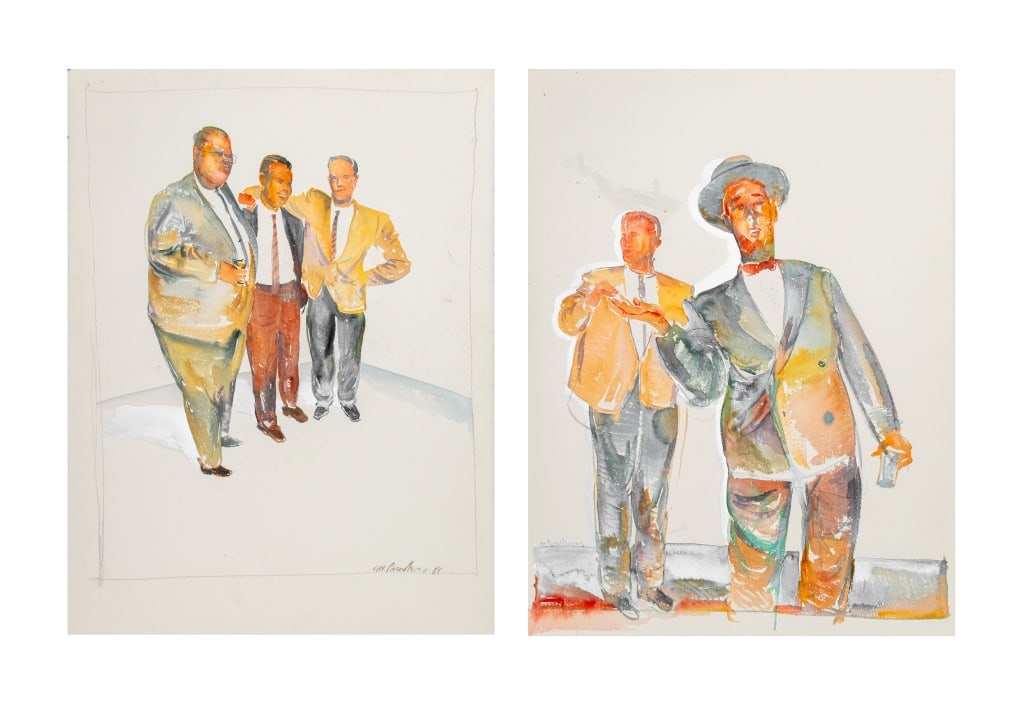 Michael Paraskevas Figural Groups Watercolor, 2 (1 of 9)