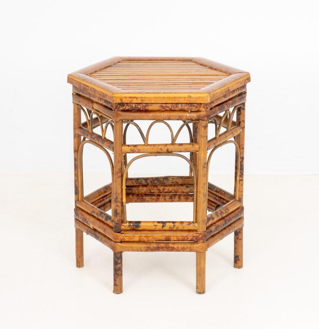 Modern Hexagonal Bent Bamboo Side Table - 2