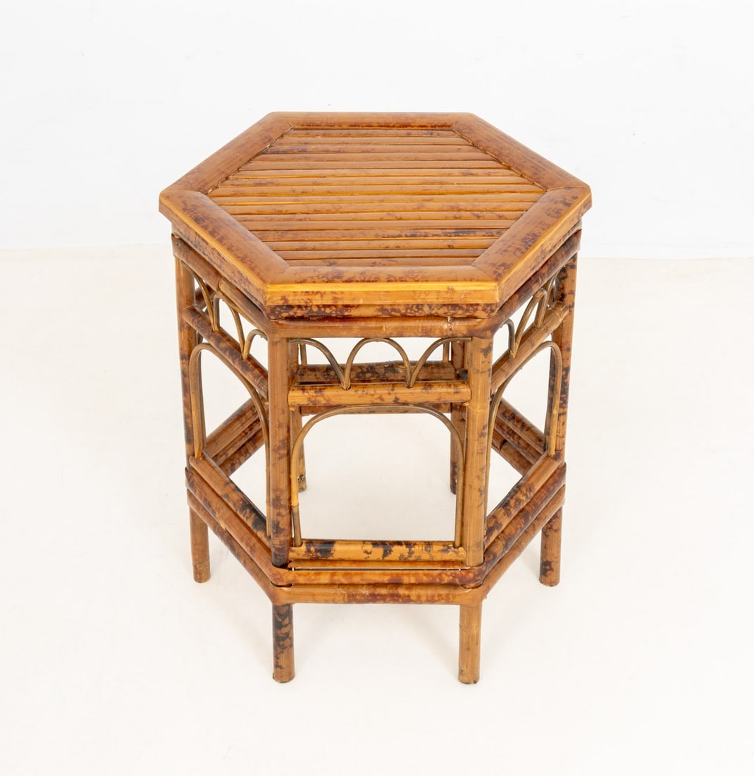 Modern Hexagonal Bent Bamboo Side Table - 3
