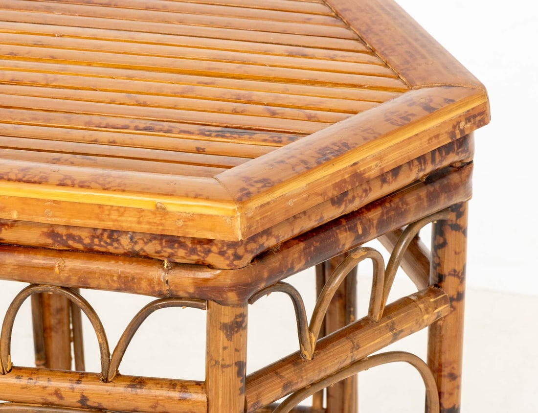 Modern Hexagonal Bent Bamboo Side Table - 4