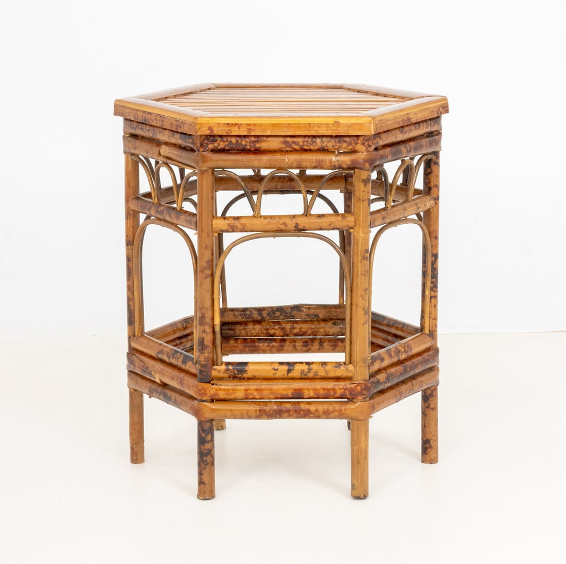 Modern Hexagonal Bent Bamboo Side Table - 5