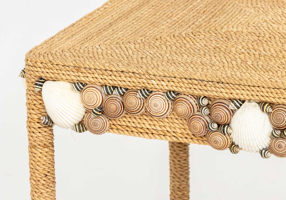 Modern Seagrass and Shell Nesting Tables, 2 - 8