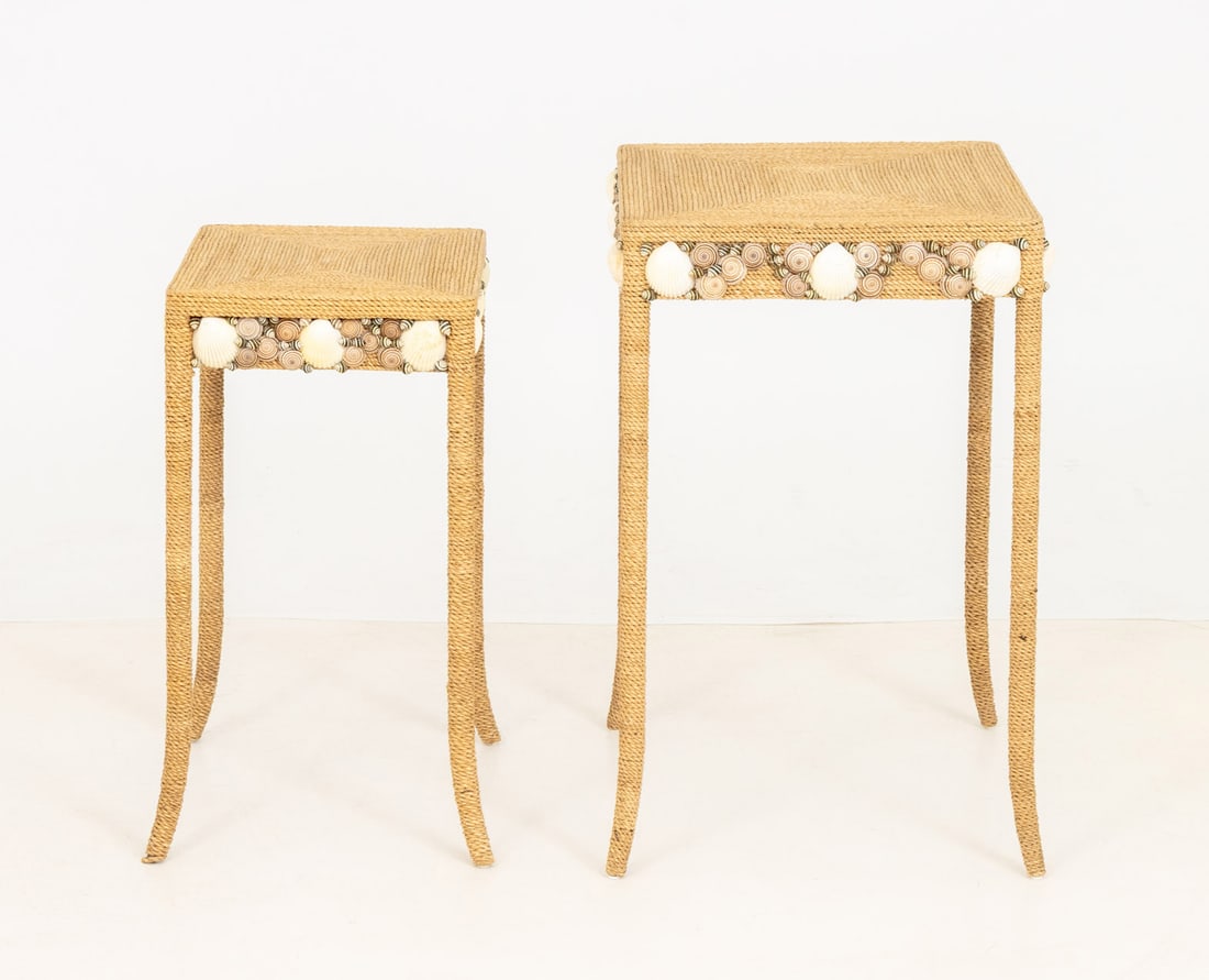 Modern Seagrass and Shell Nesting Tables, 2 - 9