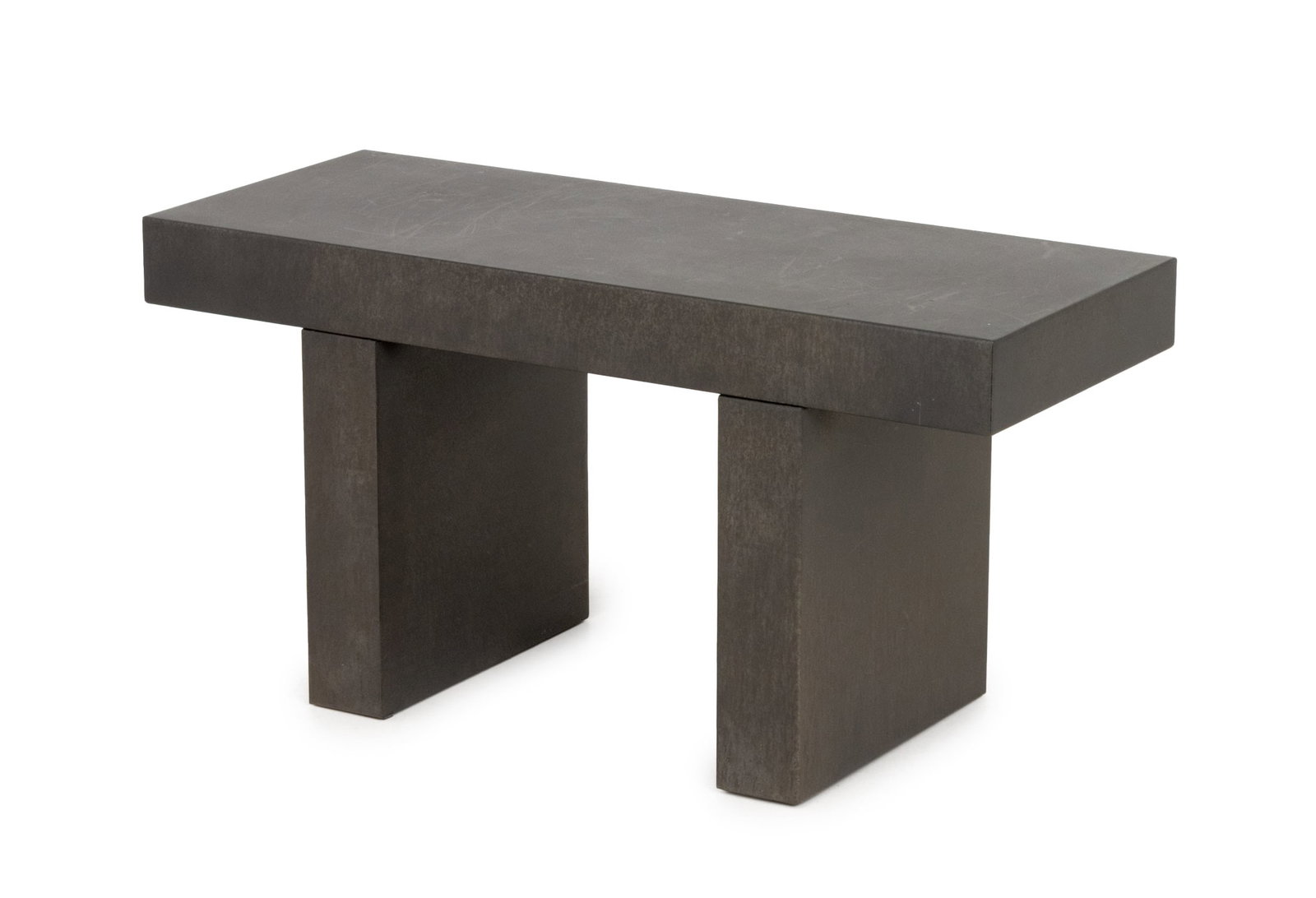 Modern Sheet Iron Metal Bench: Modern Sheet Iron Metal Bench. 17.5" H x 34.5" W x 14" D. Provenance: From a 45 Sutton Place South Estate. Keywords: Modern Design, Post-Modern, Postmodernist, Minimalist, Decorative Arts, Seating