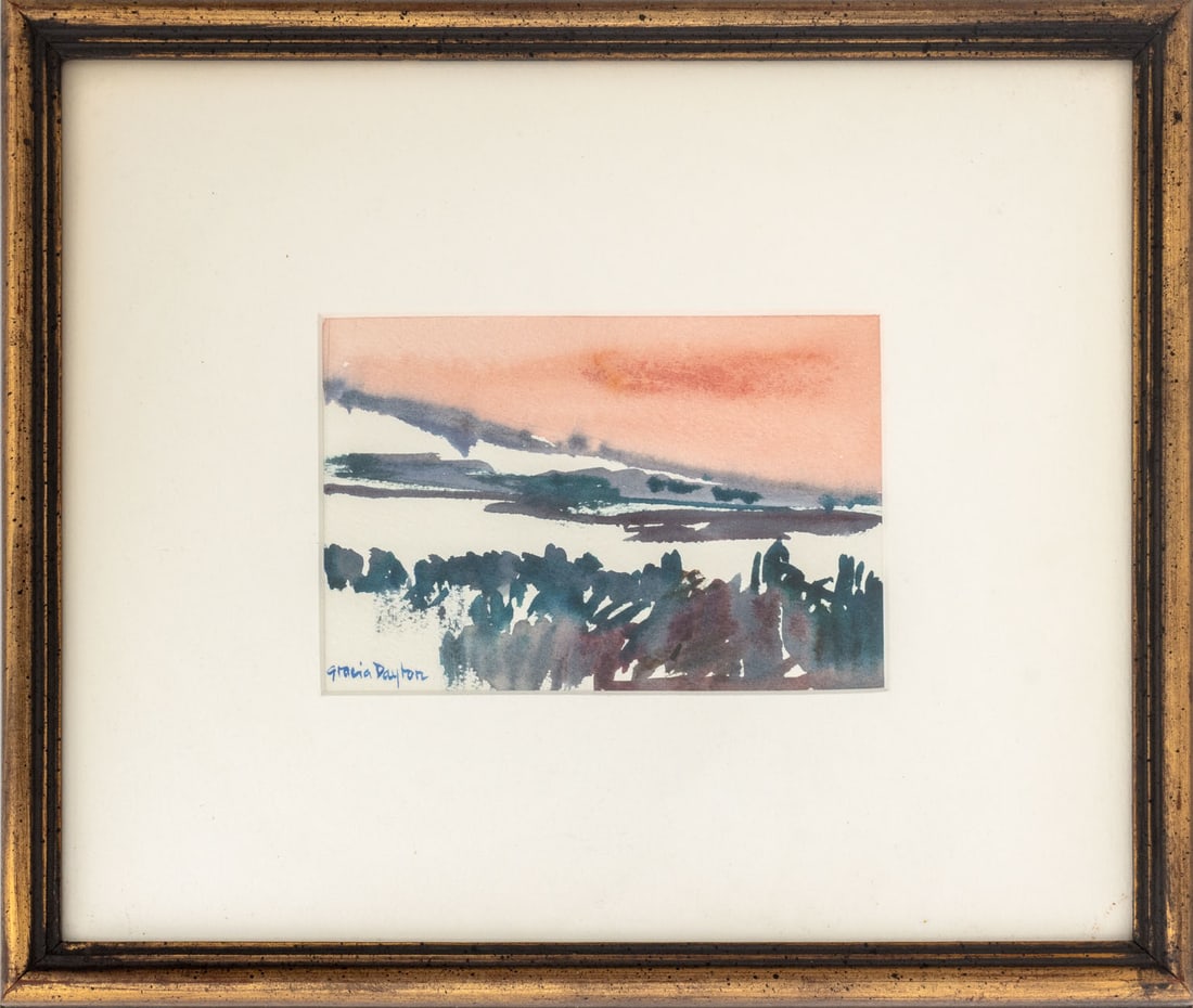 Gracia Dayton Sunset Landscape Scene Watercolor (1 of 6)
