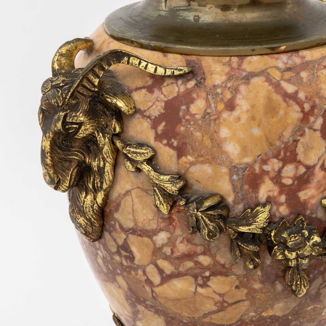 Napoleon III Style Gilt Metal and Marble Urn Lamp - 9